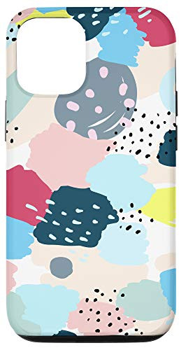 iPhone 12-12 Pro Paint Splatter Blue Pink Mint White Abstract Pattern AEN124 Case