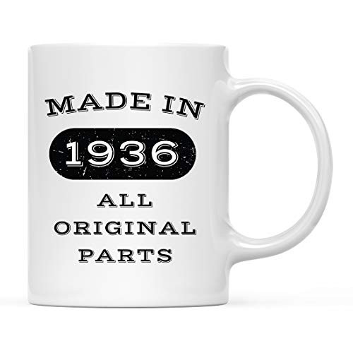 Andaz Press 11oz. Birthday Milestone Coffee Mug Gift Made in 1936 All Original Parts 1-Pack 83rd 84th 85th 86th Birthday Anniversary