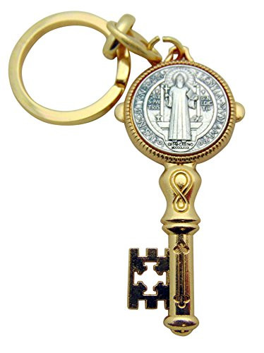 Westman Works St Benedict Medal Key Ring Metal Keychain with Gift Bag