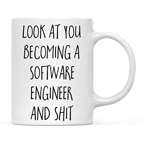 Andaz Press 11oz. Funny Coffee Mug Gift Look at You Becoming a Software Engineer and Shit 1-Pack Includes Gift Box School Graduates Students Class of 2021 Grad Diploma