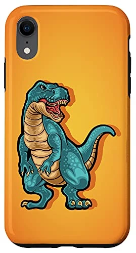 iPhone XR T Rex T-Rex Cartoon Dinosaur Orange Phone Case
