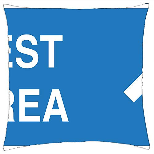 LESGAULEST Throw Pillow Cover -24x24 inch- - Rest Area Arrow Right Ahead Travel Stop