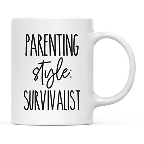 Andaz Press Mother's Day 11oz. Ceramic Coffee Tea Mug Gift for Mom Parenting Style- Survivalist 1-Pack Birthday Christmas Gift Ideas