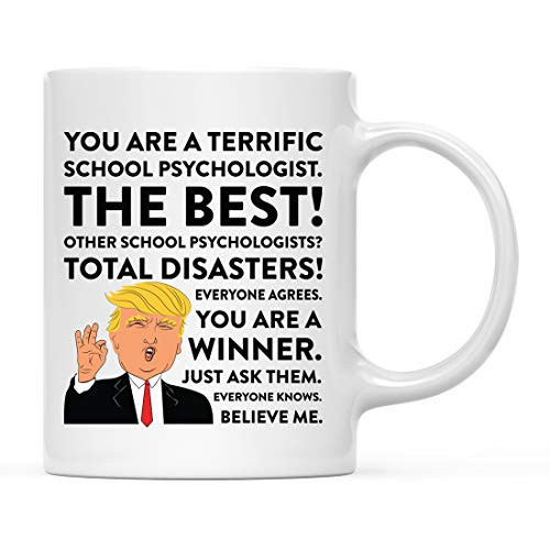 Andaz Press 11oz. Funny President Trump Coffee Mug Gag Gift School Psychologist 1-Pack Includes Gift Box Christmas Birthday Graduation Gift Ideas