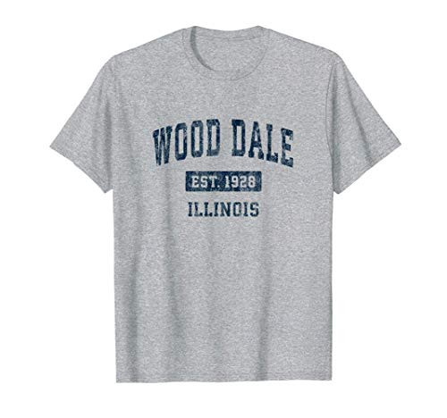 Wood Dale Illinois IL Vintage Sports Design Navy T-Shirt Wood Dale Illinois IL Vintage Sports Design Navy T-Shirt