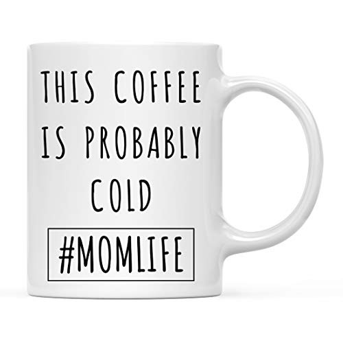Andaz Press 11oz. Funny Coffee Mug Gift This Coffee is Probably Cold #Momlife 1-Pack Includes Gift Box