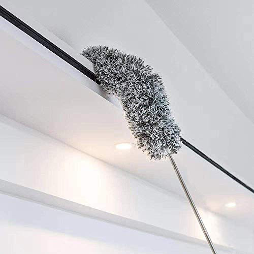 Microfiber Duster for Cleaning with Extension Pole Reaches 100",BESTRY-US Flexible and Extendable Duster for Cleaning Ceiling Fan/Furniture/Keyboard/Cobweb