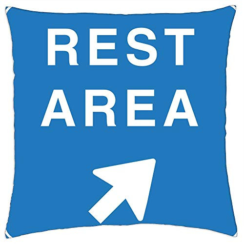 LESGAULEST Throw Pillow Cover -24x24 inch- - Rest Area Arrow Right Ahead Travel Stop 1