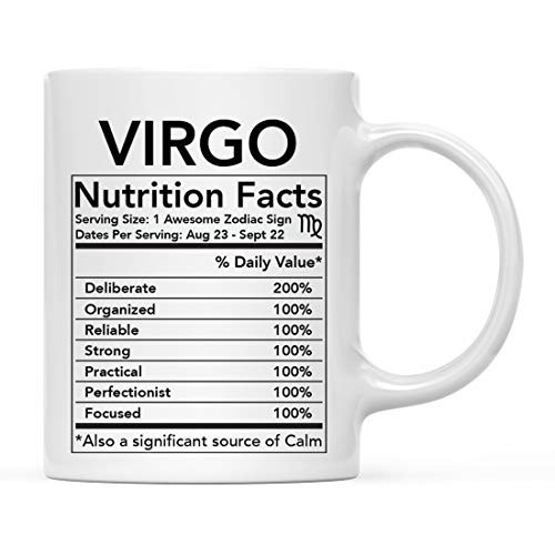 Andaz Press Astrological Zodiac Star Sign 11oz. Coffee Mug Gift Virgo Characteristics Nutritional Facts 1-Pack Horoscope Virgo Birthday Christmas Office Cup Gifts Ideas Andaz Press Astrological Zodiac Star Sign 11oz. Coffee Mug Gift Virgo Characteristics Nutritional Facts 1-Pack Horoscope Virgo Birthday Christmas Office Cup Gifts Ideas