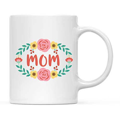 Andaz Press 11oz. Mother's Day Coffee Mug Gift Spring Flower Frame Mom 1-Pack Birthday Christmas Gift Ideas for Mom Grandma Auntie
