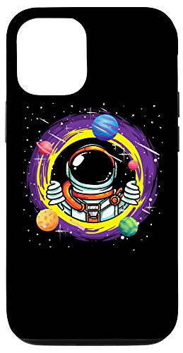 iPhone 12-12 Pro Space Astronaut Looking Through Shuttle Window Planets Case