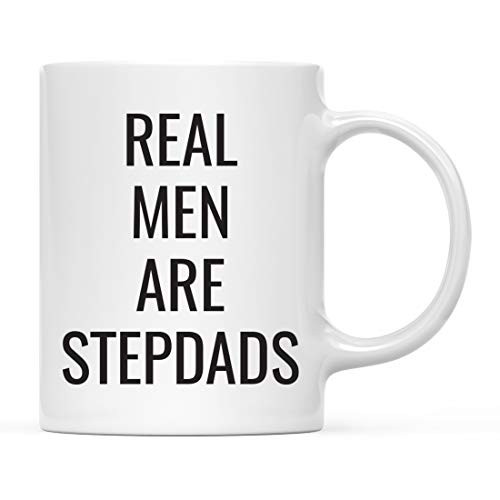 Andaz Press 11oz. Father's Day Coffee Mug Gift Real Men are Stepdads 1-Pack Funny Dad Birthday Christmas Gift Ideas