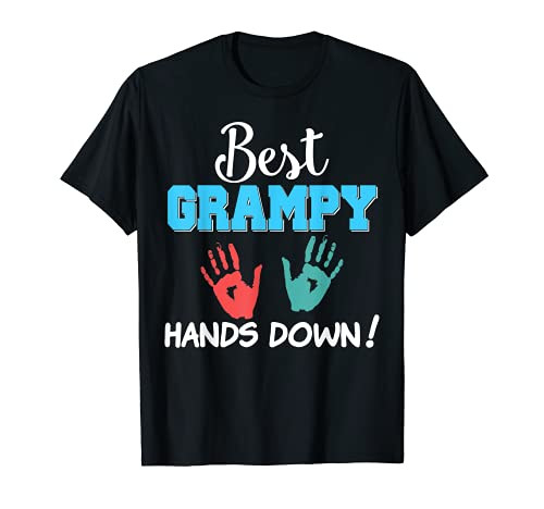 Best Grampy Hands Down Dad Papa Daddy Grandpa Father Day T-Shirt