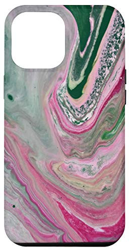 iPhone 12 Pro Max Vertical Shot Green Pink Abstract Patterns With Paints Water Case