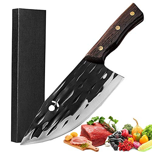 Akatomo 5.7 Inch Butcher Knife Handmade forged Cleaver Knife boning Knife Kitchen Knife Slicing Knife Vegetable Knife Chef Knife Meat Cleaver With Wooden Handle For HouseholdCampingBBQ-cleaver- Akatomo 5.7 Inch Butcher Knife Handmade forged Cleaver Knife boning Knife Kitchen Knife Slicing Knife Vegetable Knife Chef Knife Meat Cleaver With Wooden Handle For HouseholdCampingBBQ-cleaver-