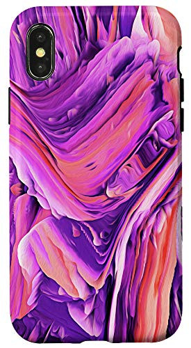 iPhone X-XS Purple Blue Pink Orange Red Pattern AEH104 Case