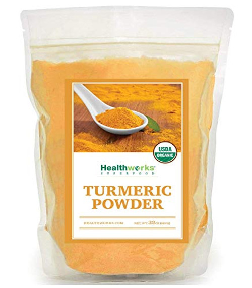 Healthworks Turmeric Root Powder (Curcumin) Organic, 2lb, (packaging may vary)