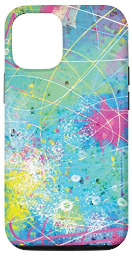 iPhone 12-12 Pro Abstract Paint Splatter Acrylic Art Painting Colorful Case
