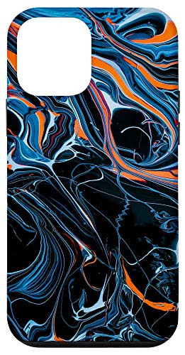 iPhone 12 mini Dark Blue Abstract Paint Swirl Artist Design Case