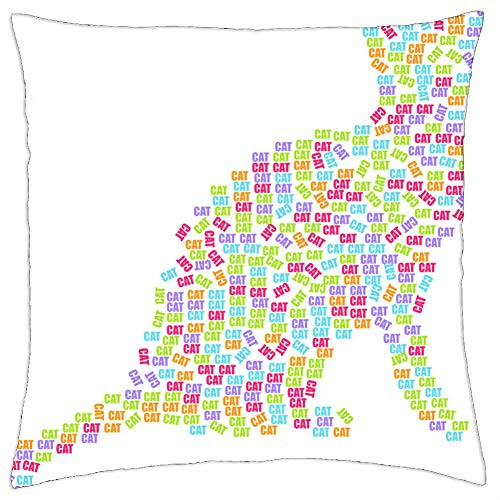 LESGAULEST Throw Pillow Cover -24x24 inch- - Cat Kitty Kitten Feline Animal Pet Typography LESGAULEST Throw Pillow Cover -24x24 inch- - Cat Kitty Kitten Feline Animal Pet Typography