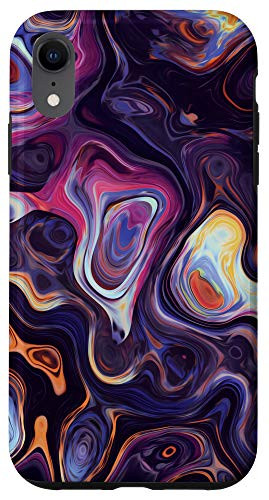 iPhone XR Yellow Orange Red Pink Blue Purple Pattern AEH259 Case