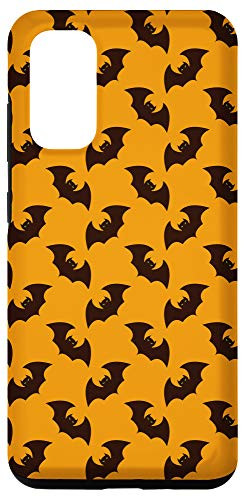 Galaxy S20 Halloween Bats Pattern Animal Design Orange Case