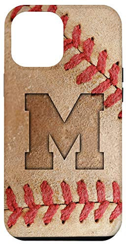iPhone 12 Pro Max Baseball Phone Case with letter M Baseball Player Name Gift Case