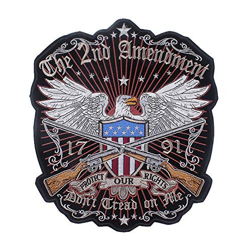 The 2nd Amendment Oversize Motorcycle Rider Embroidered Iron-ON Patch
