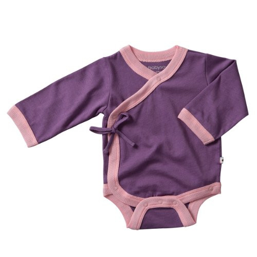 Babysoy Baby Girls' Kimono Bodysuit - Eggplant - 18-24 Months