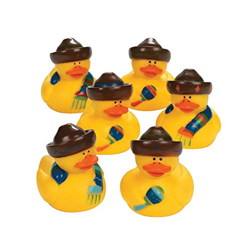 Fun Express Fiesta Rubber Duckies (Set of 12) Cinco de Mayo Party Supplies