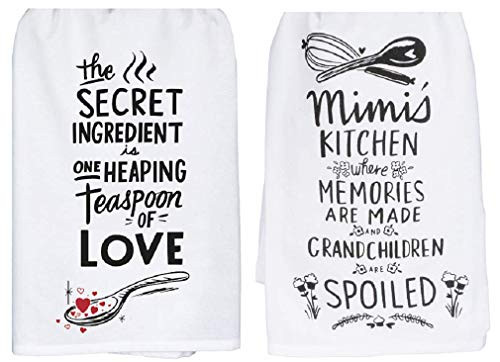 PBK Primitives by Kathy Mimi Towel Bundle - Secret Ingredient is Love and Mimi's Kitchen Where Memories are Made