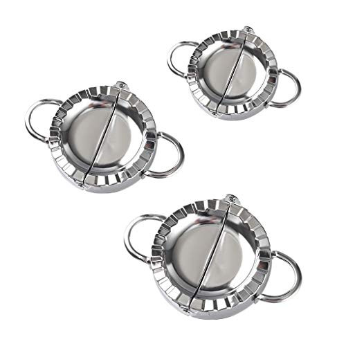 YUNHE Stainless Steel Dumpling Maker 3 Pcs Small Medium and Large Dumpling Mold Dough Press Cutter Wrapper Pie Crimper Pastry Tools Ravioli Mould