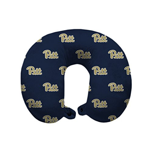 NCAA Pittsburgh Panthers Unisex Ncaancaa U-Neck Polyester Travel Pillow Navy Blue One Size