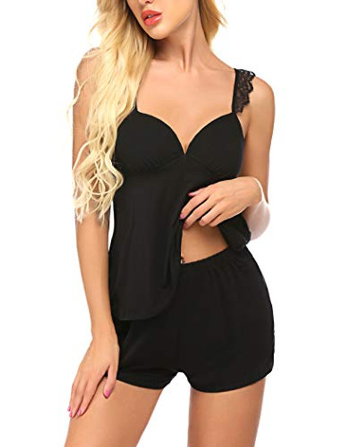 Avidlove Sleepwear Lace Sexy for Women Camisole Sets Lingerie Nightgown Nightwear Soft Pajama Set Black X-Large Avidlove Sleepwear Lace Sexy for Women Camisole Sets Lingerie Nightgown Nightwear Soft Pajama Set Black X-Large