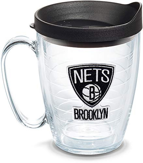 Tervis NBA Brooklyn Nets Primary Logo Tumbler with Emblem and Black Lid 16oz Mug Clear Tervis NBA Brooklyn Nets Primary Logo Tumbler with Emblem and Black Lid 16oz Mug Clear