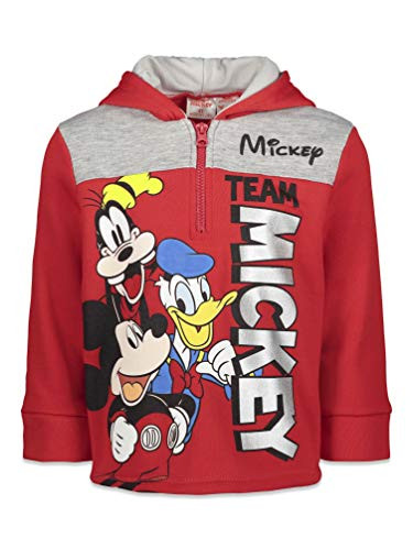 Disney Mickey Mouse Toddler Boys Fleece Half-Zip Pullover Hoodie 2T