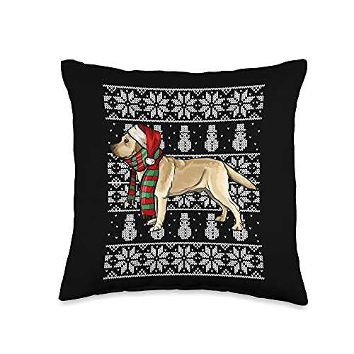 Labrador Retrievers Owner Gift Santa Hat Xmas Yellow Labrador Retriever Ugly Christmas Throw Pillow 16x16 Multicolor Labrador Retrievers Owner Gift Santa Hat Xmas Yellow Labrador Retriever Ugly Christmas Throw Pillow 16x16 Multicolor