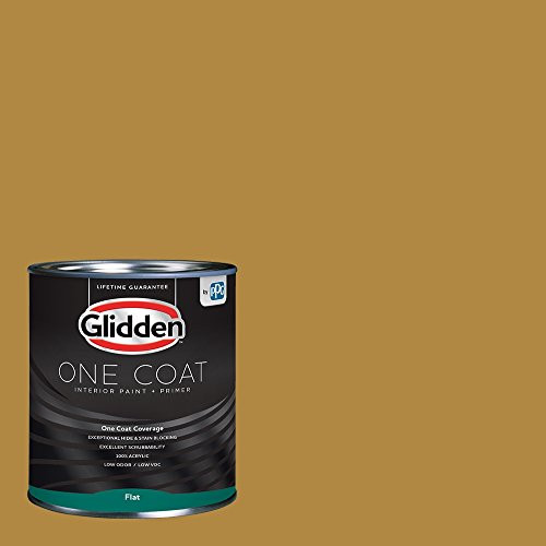 Glidden Interior Paint  plus Primer- Yellow Interior Paint -Butterscotch Ripple One Coat Flat 1 Quart