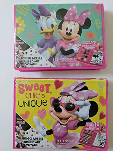 AUX E.-U. Disney Minnie Mouse On The Go Art Sets with Crayons and Water Color Paints