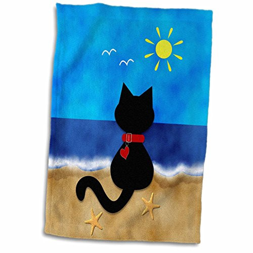 3D Rose Cute Black Kitty Cat Summer Beach Time Fun TWL_182626_1 Towel 15" x 22" 3D Rose Cute Black Kitty Cat Summer Beach Time Fun TWL_182626_1 Towel 15" x 22"