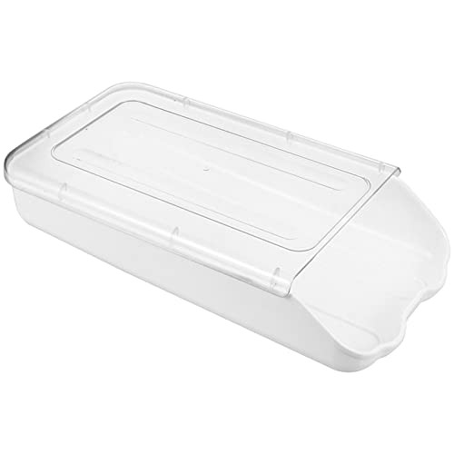 YARNOW Auto Scrolling Egg Holder Drawer Type Egg Storage Box Container Kitchen Egg Tray For Refrigerator Organizer -Transparent-