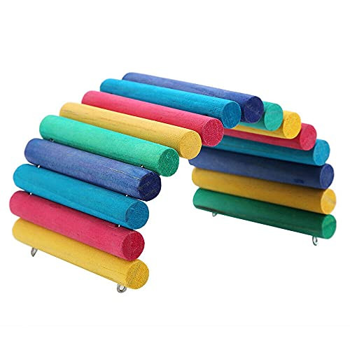 Pinxuan 1-2 Pcs Wooden Hamster Ladder Bridge Hamster Climbing Ladders Small Animal Chew Toy for Guinea Pig Chinchilla Chipmunk Gerbil Mice-M-