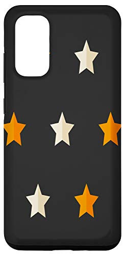Galaxy S20 Orange White Repeating Stars Pattern Case