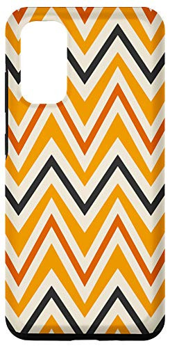 Galaxy S20 Colorful Chevron Striped Pattern Orange White Black Case
