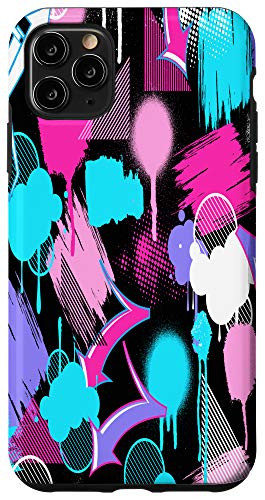 iPhone 11 Pro Max Paint Drip Pink Blue Colorful Brush Stroke Kids Pattern Case