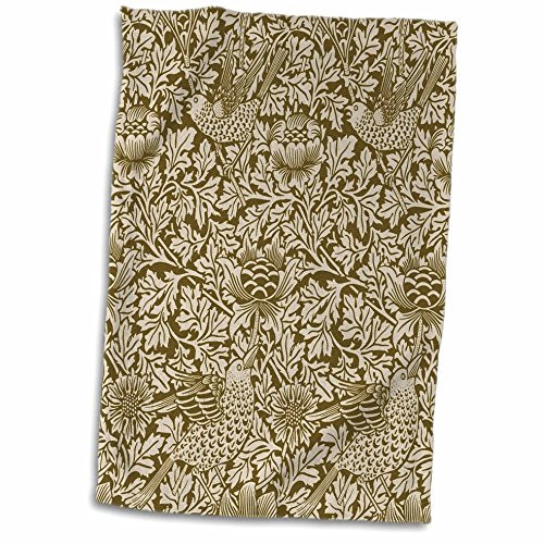 3D Rose Pretty William Morris Bird and Anemone Chintz Brown Hand Towel 15" x 22" Multicolor 3D Rose Pretty William Morris Bird and Anemone Chintz Brown Hand Towel 15" x 22" Multicolor