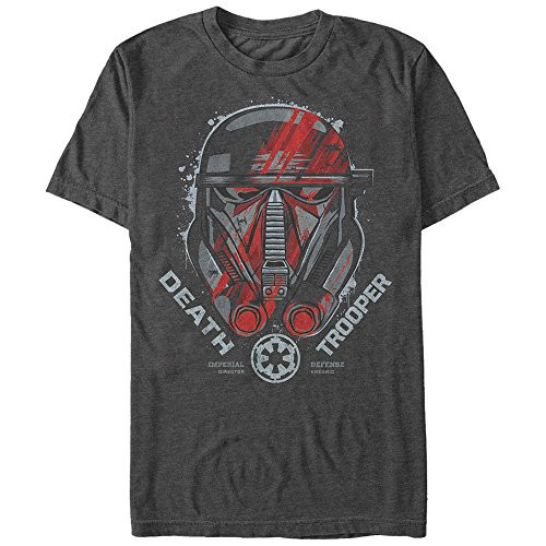 Star Wars Men's Rogue One Death Trooper Squad Helmet Graphic T-Shirt Charcoal Heather 5XL