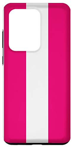 Galaxy S20 Ultra Hot Pink and White Large Stripe Nautical Pattern Case