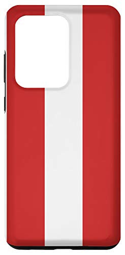 Galaxy S20 Ultra Red and White Large Stripe Nautical Pattern Case