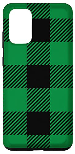Galaxy S20 plus Green and Black Buffalo Check Large Plaid Pattern Case